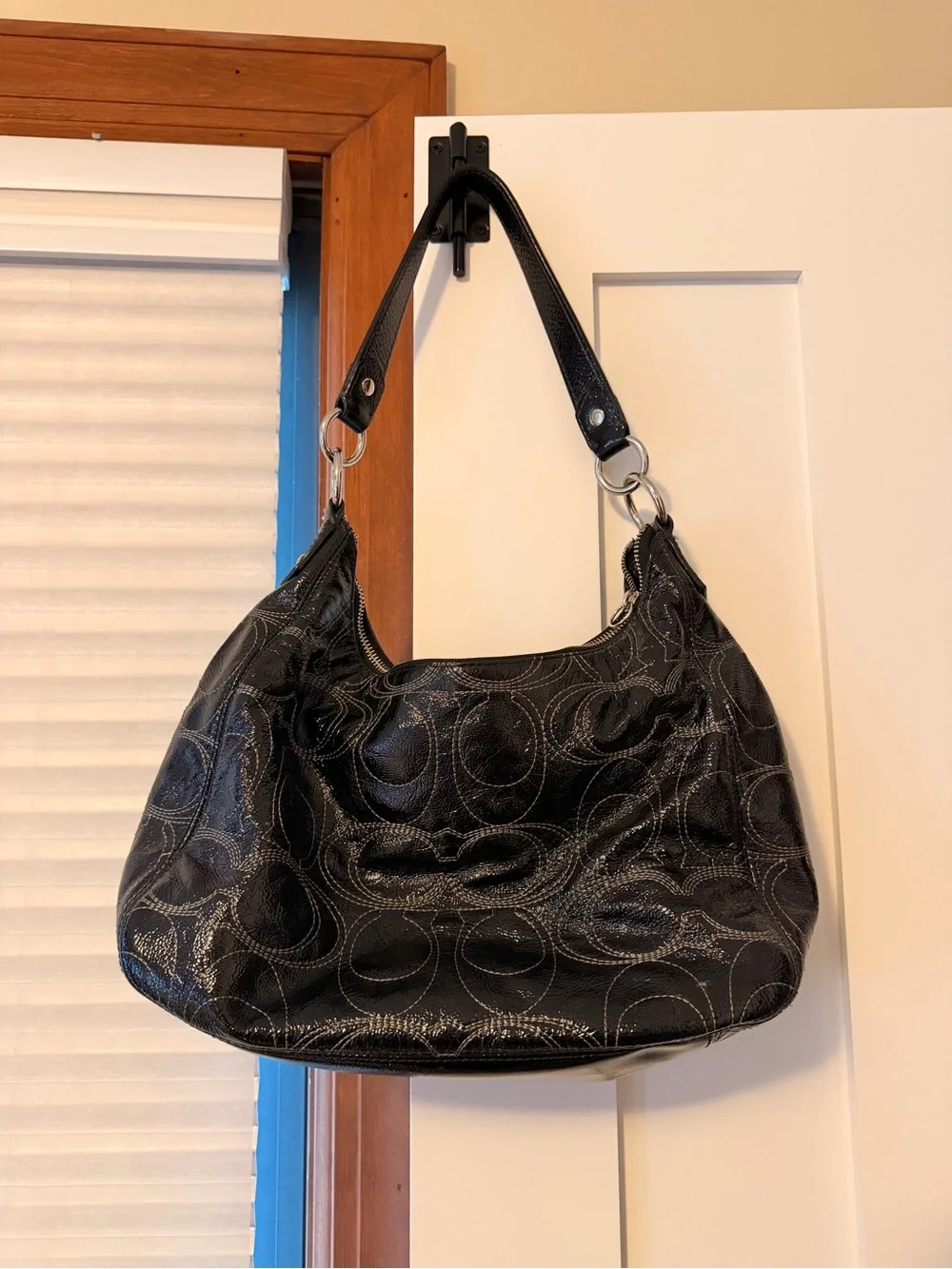 Coach Black Quilted Signature Hobo Bag